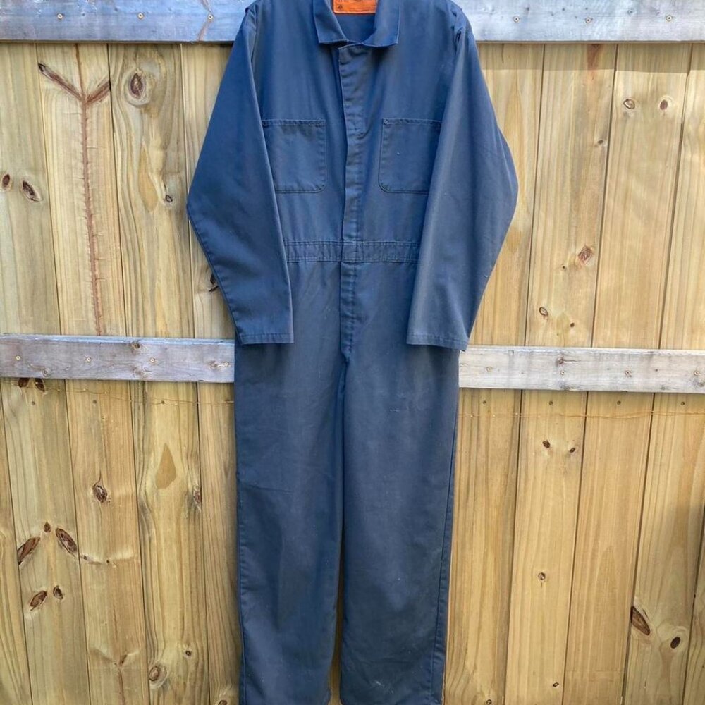 VTG Made in USA Mechanic Coveralls Navy Blue Michael Myers Halloween Jumpsuit